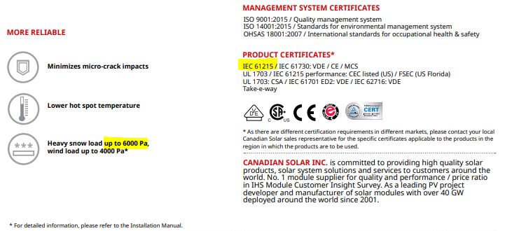 canadian solar datasheet with hail test