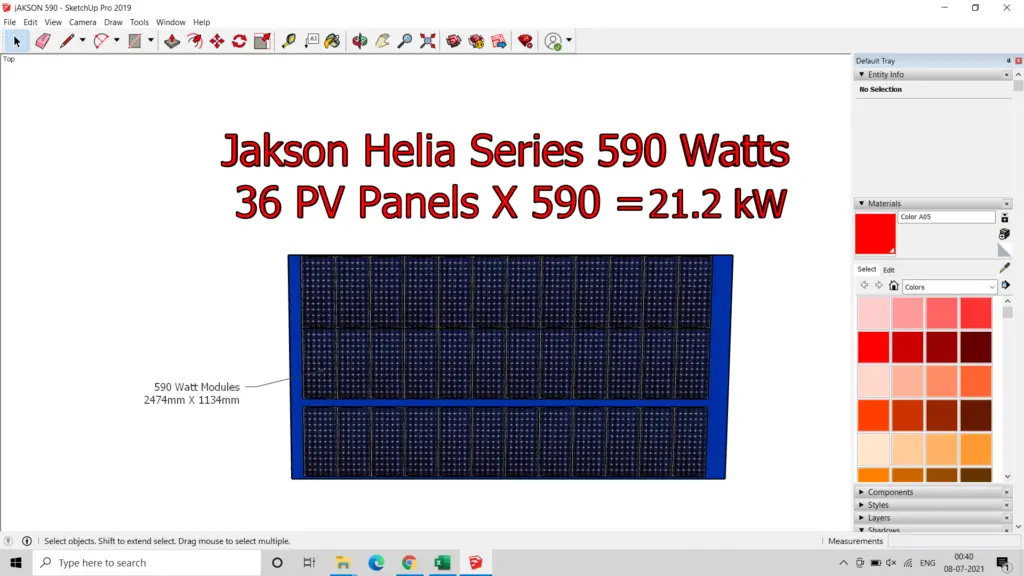 total solar capacity by using Jakson solar 590 watt solar modules
