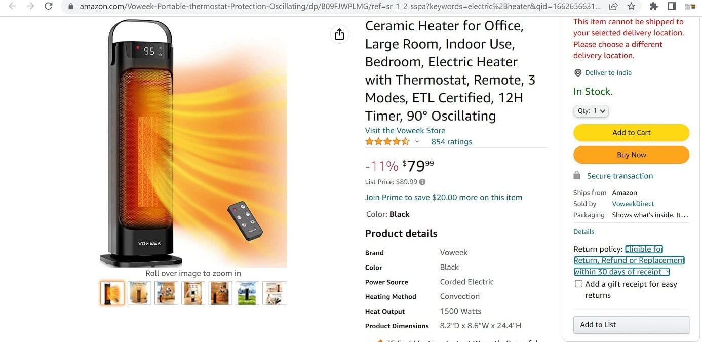 electric car heater power consumption