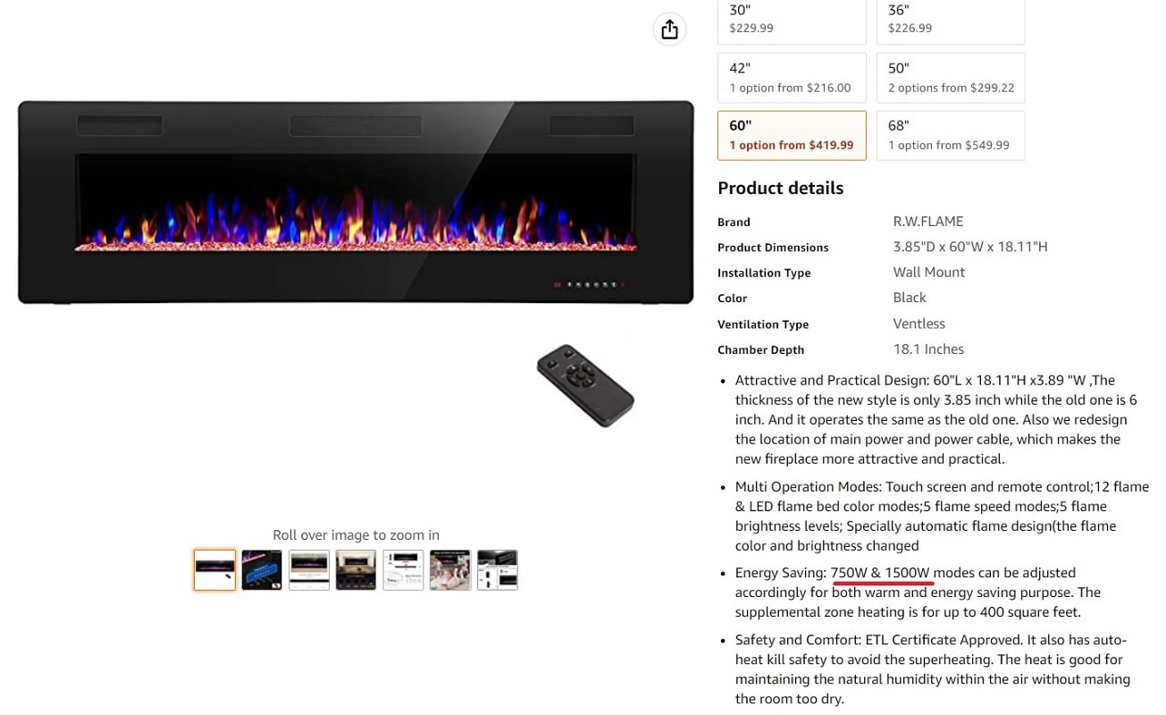 Electric Fireplace Power Consumption Calculator Lets Save Electricity