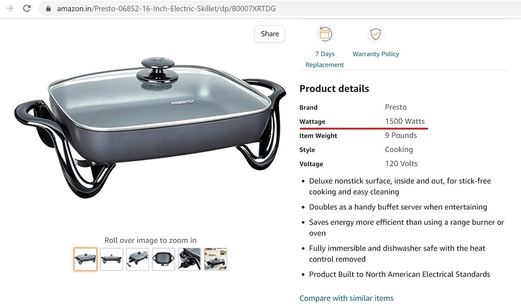 electric skillet 1500 watts